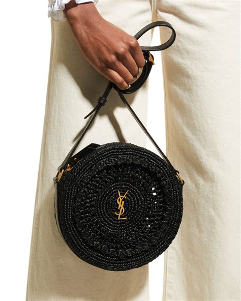 ysl sac rond raffia|saint laurent YSL crossbody bag.